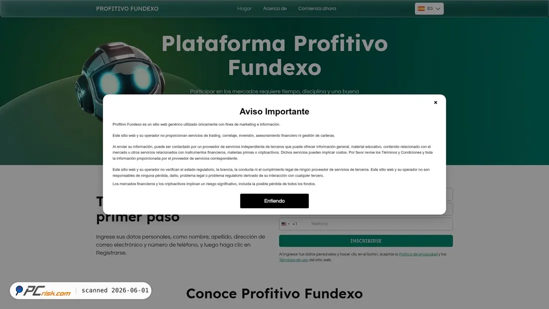 Screenshot of profitivofundexo-es.live
