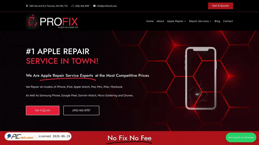 Screenshot of profixcell.com