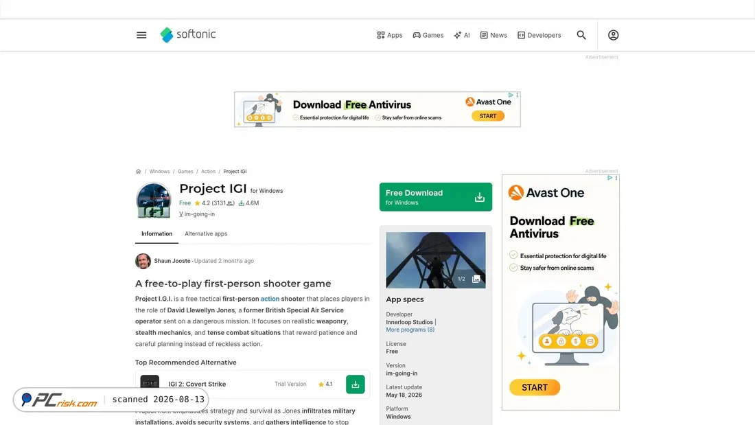 Screenshot of project-igi.en.softonic.com