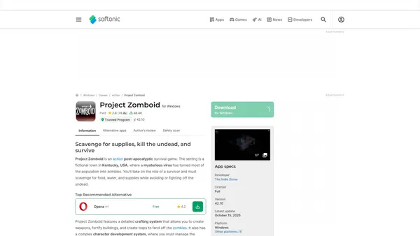 Screenshot di project-zomboid.en.softonic.com