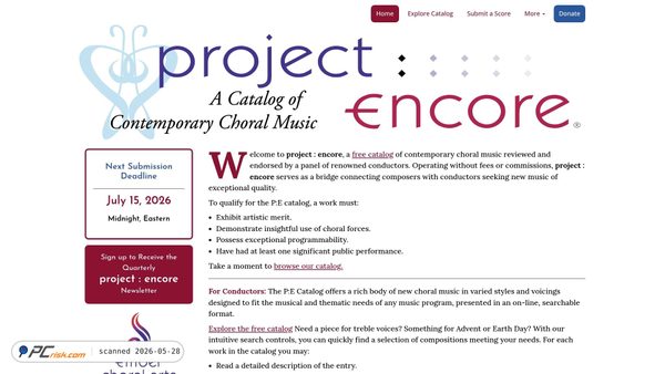 projectencore.org screenshot