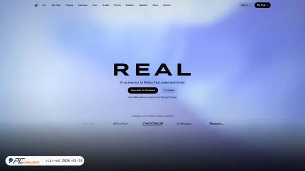 Captura de ecrã de projectreal.gg