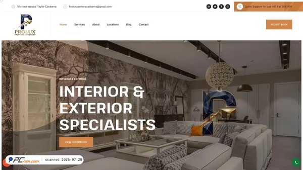 proluxpainterscanberra.com.au screenshot