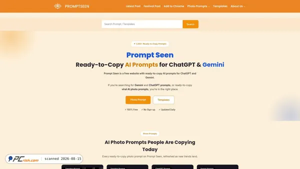 promptcreen.com screenshot