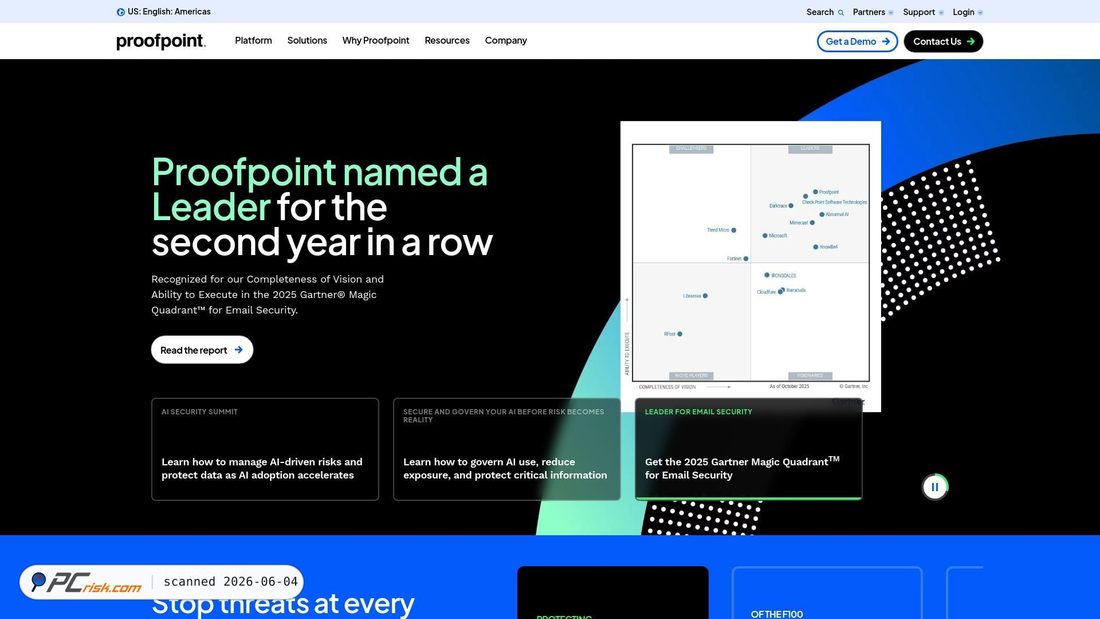 Screenshot of proofpoint.com