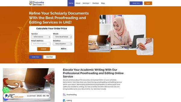proofreadingservices.ae screenshot