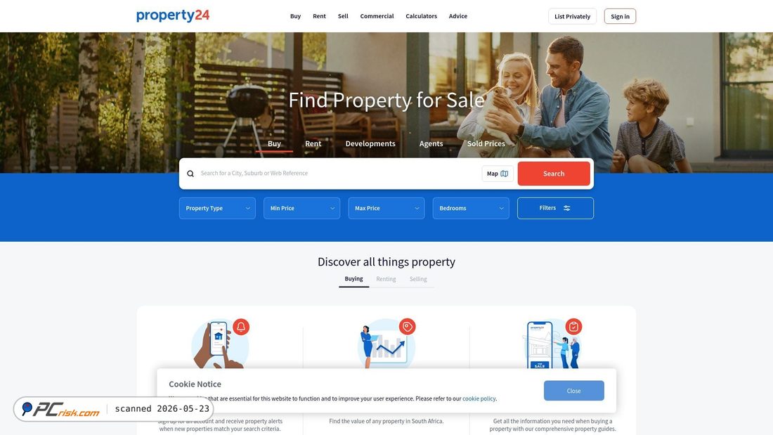Screenshot of property24.com