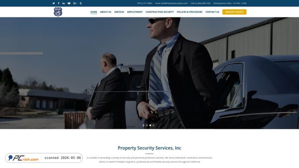 Captura de ecrã de propertysecurityinc.com