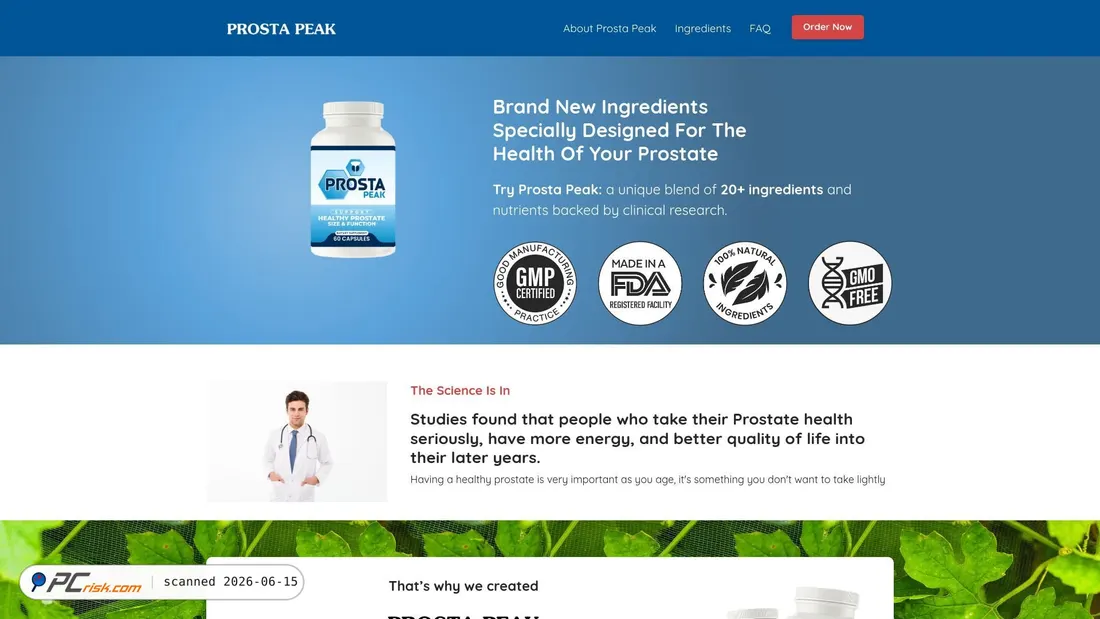 Screenshot di prostapeak.com