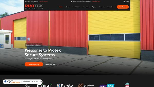 proteksecuresystems.co.uk screenshot