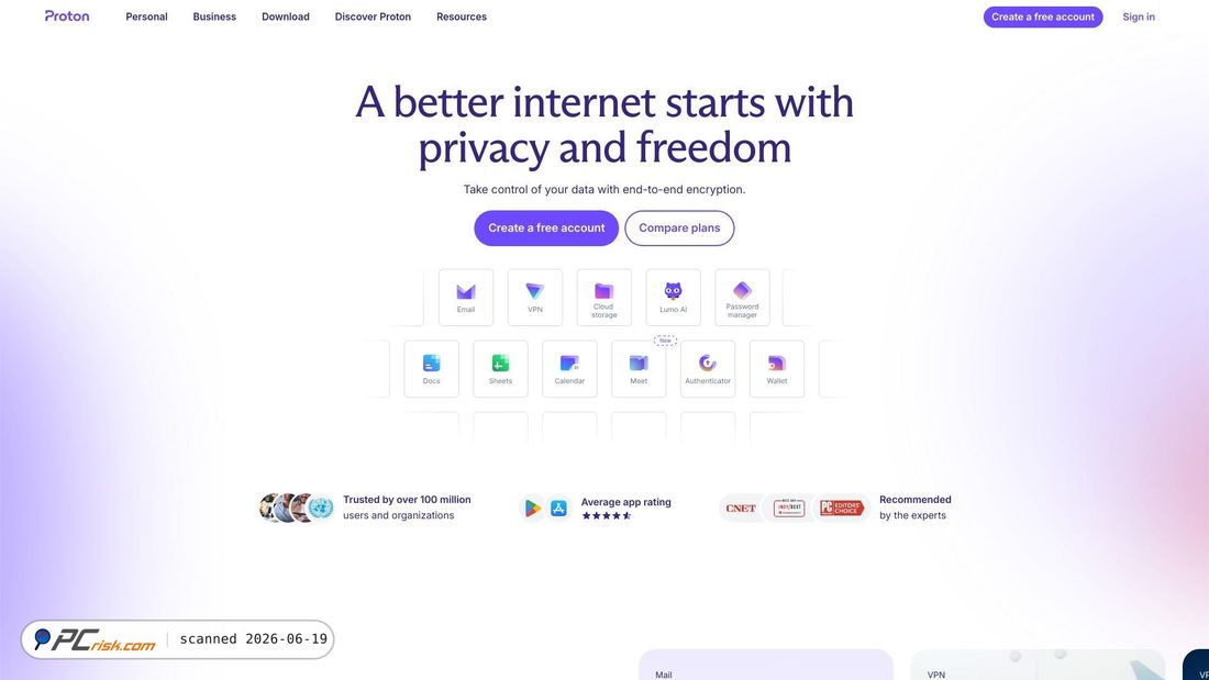 Screenshot of proton.me