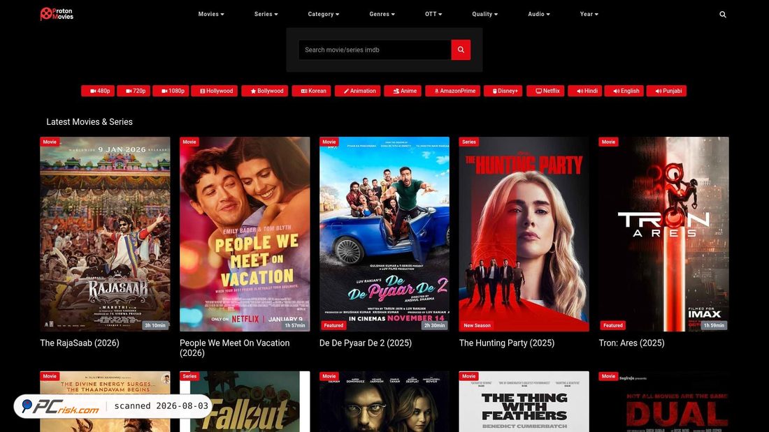 Screenshot of protonmovies.online