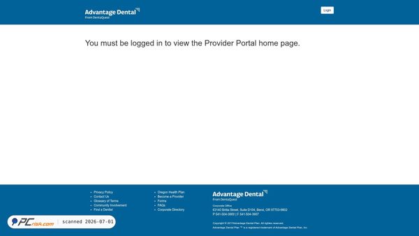 providerportal.advantagedentalservices.com screenshot