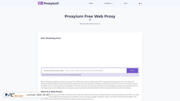 Screenshot di proxyium.com