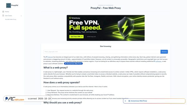 Screenshot di proxypal.net