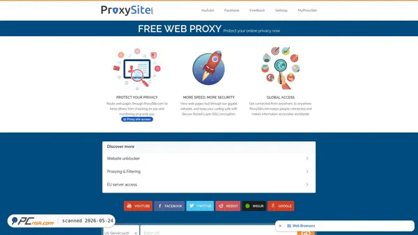 proxysite.com screenshot