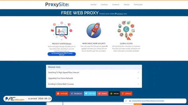 proxysite.com screenshot
