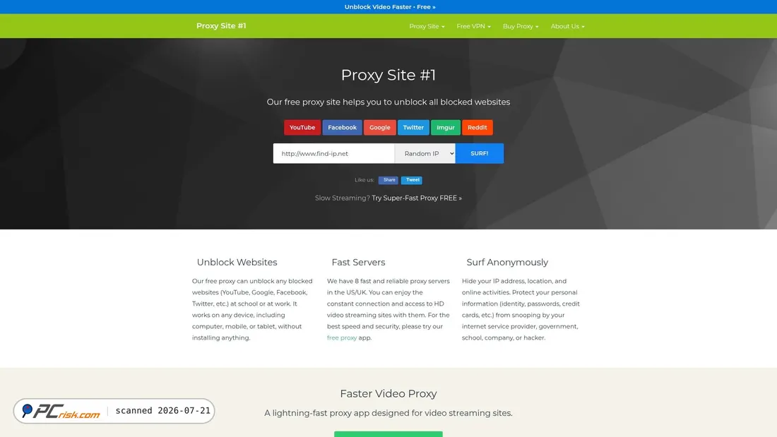 Screenshot of proxysite.one