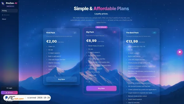 prozen-ai.com screenshot