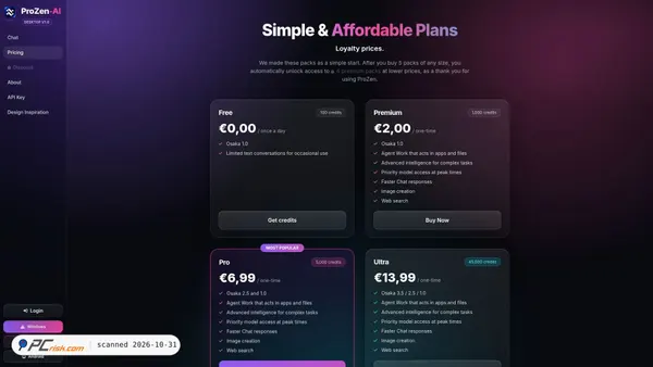 prozen-ai.com screenshot