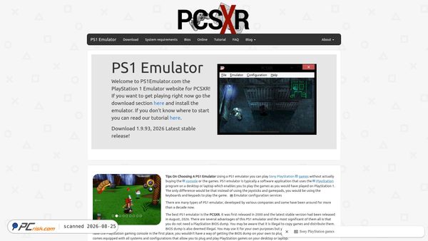 ps1emulator.com screenshot