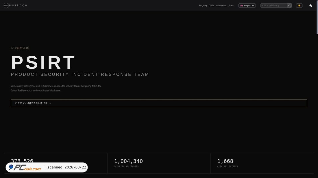 Screenshot of psirt.com
