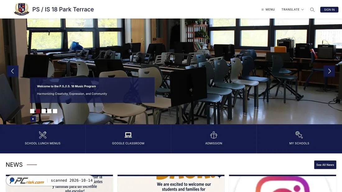 Screenshot of psis18parkterrace.org
