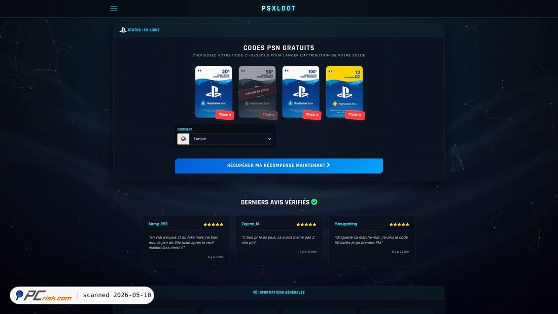 Screenshot of psxloot.info