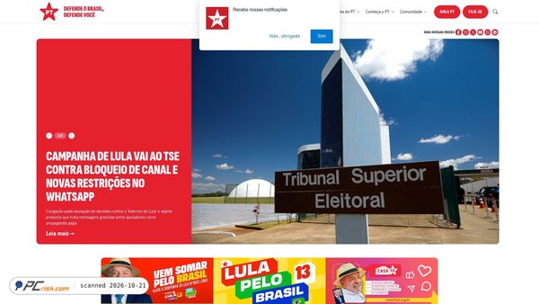 Captura de pt.org.br