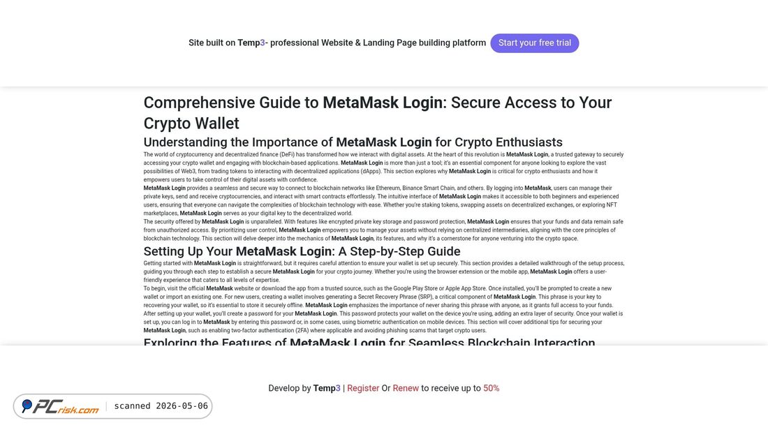 Screenshot von public-meta-mask-login-cdn.tem3.io