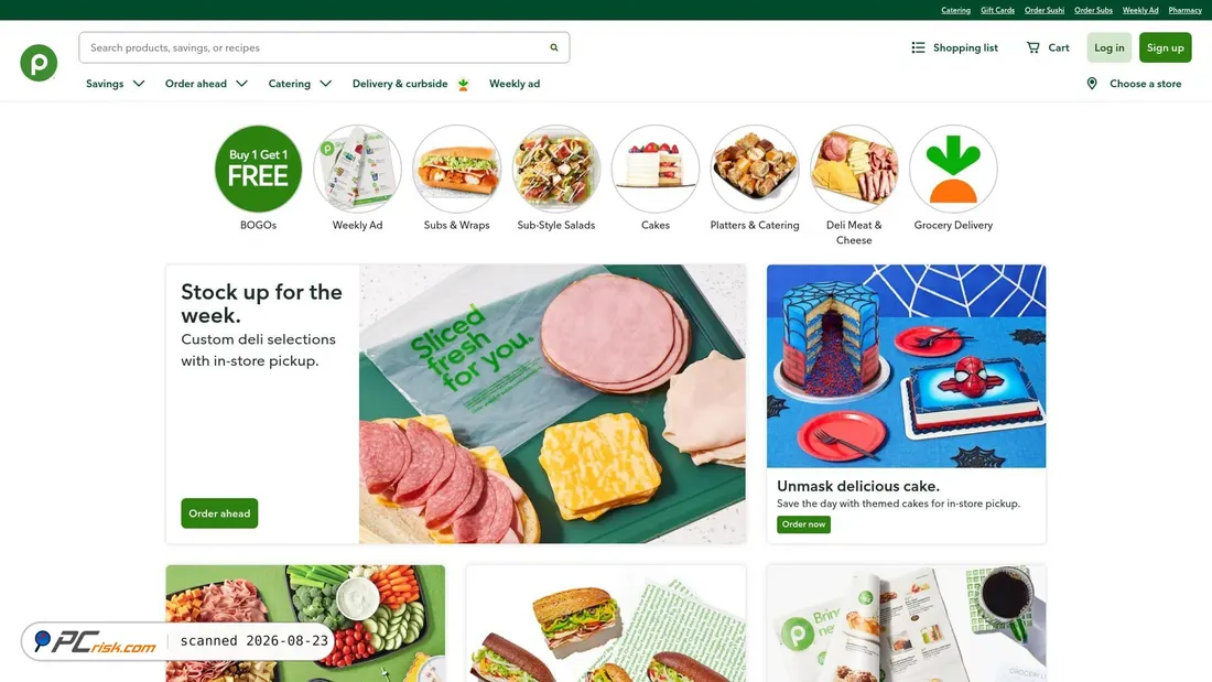 Screenshot of publix.com