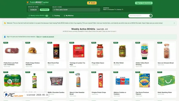 publixbogotracker.com screenshot
