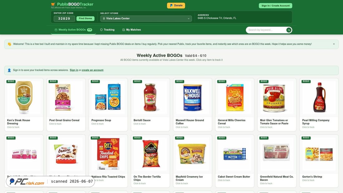 Screenshot di publixbogotracker.com