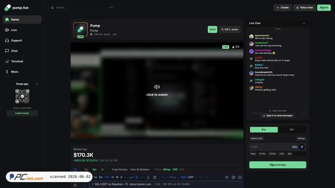 Screenshot of pump-chatstreaming.fun