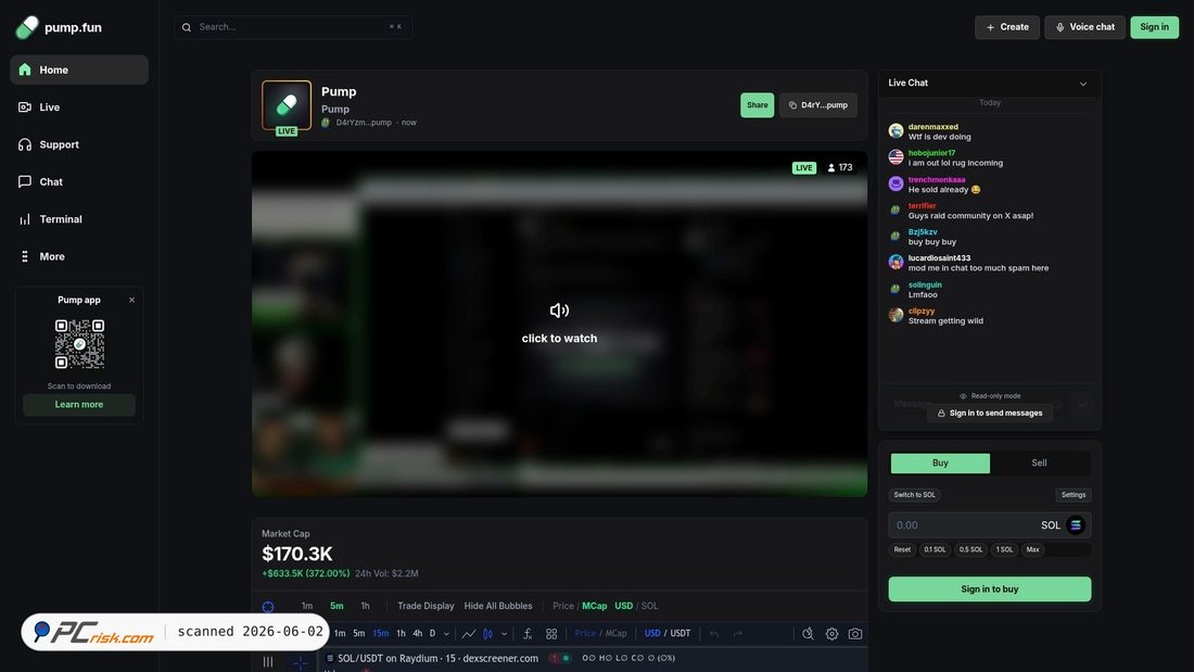 Screenshot von pump-chatstreaming.fun