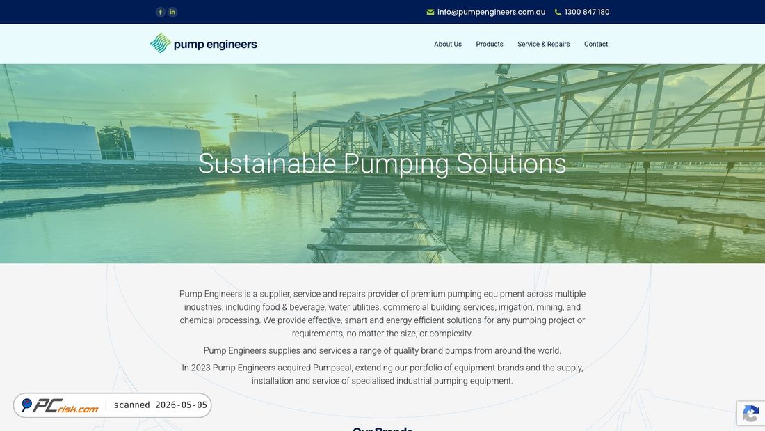 Capture d’écran de pumpengineers.com.au