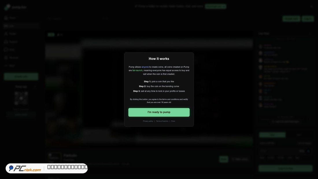 Screenshot of pumph.fun