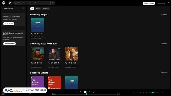 pure-html-css-spotify-clone.vercel.app Screenshot