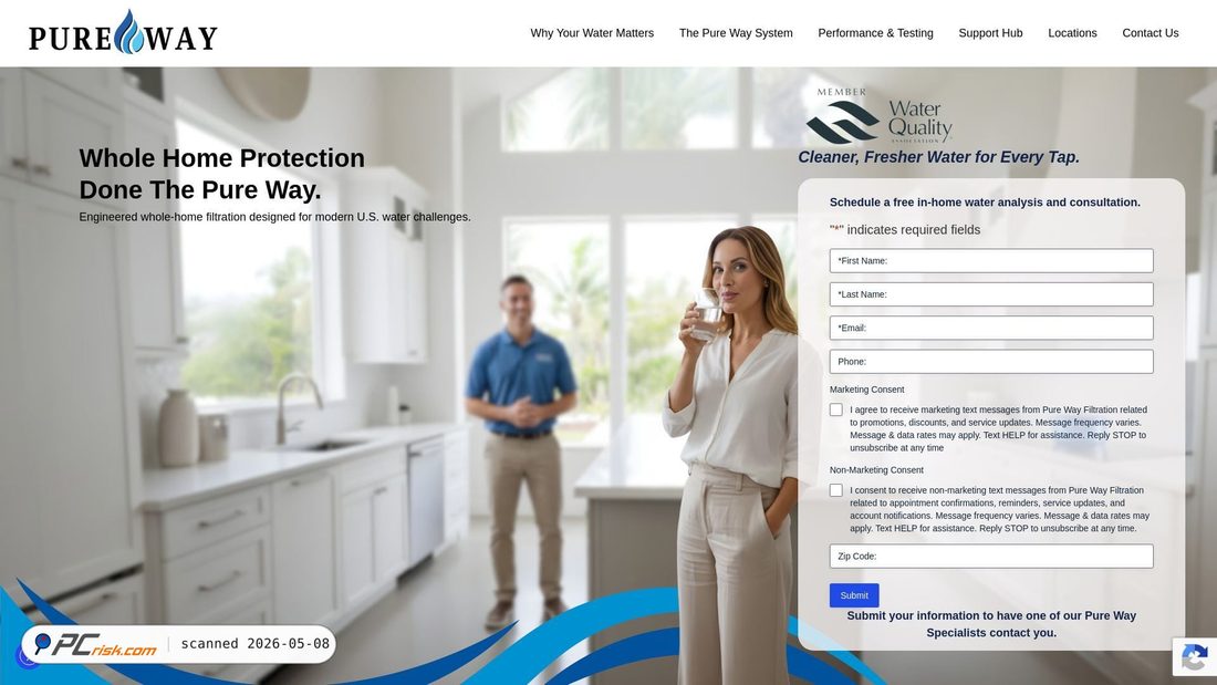 Screenshot von purewayfiltration.com