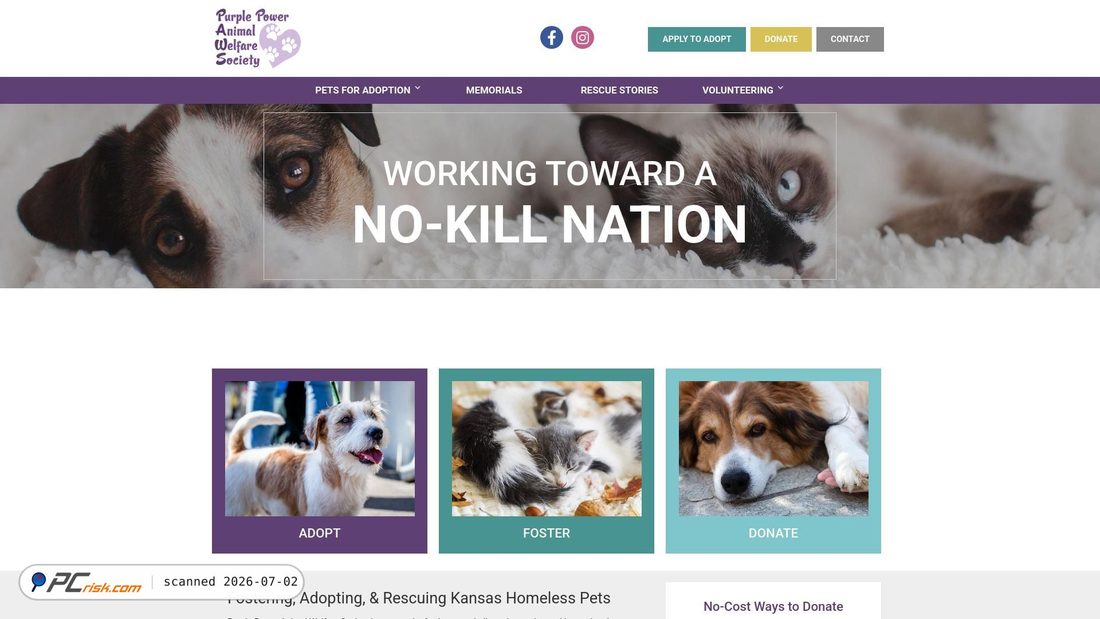 Screenshot of purple-paws.org