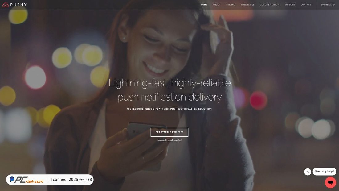 Screenshot of pushy.io