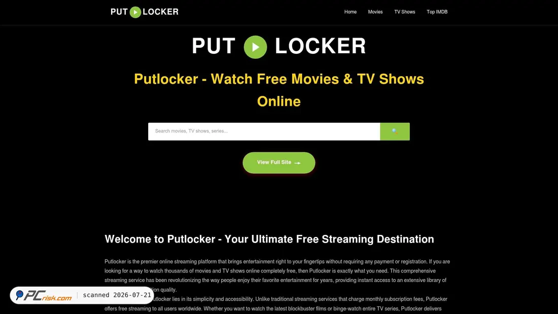 Screenshot of putlocker.uk