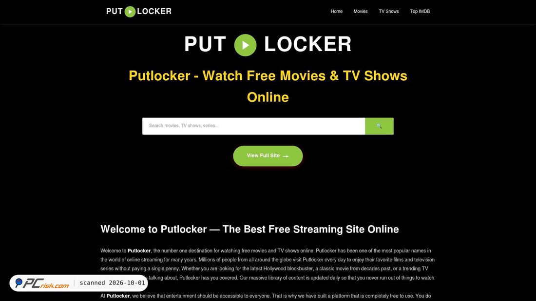 Captura de ecrã de putlocker.uk