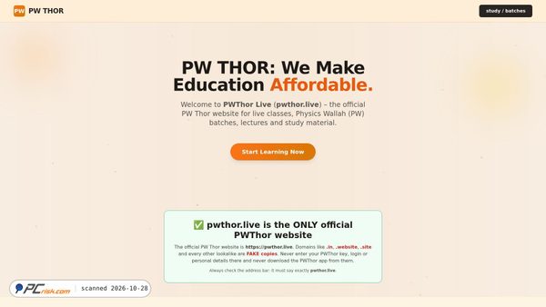 pwthor.live screenshot