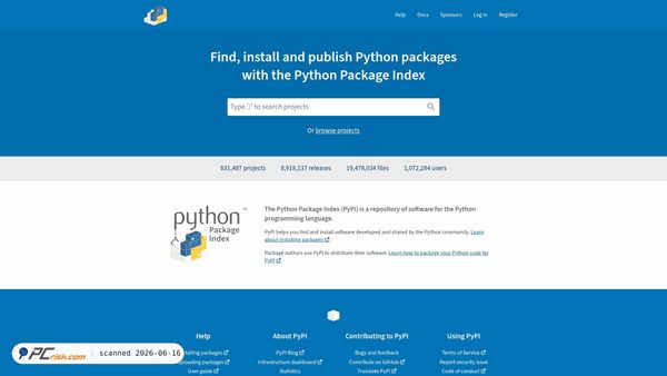 pypi.org screenshot