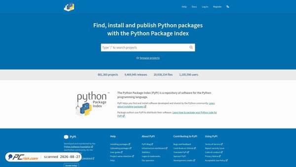 pypi.org screenshot