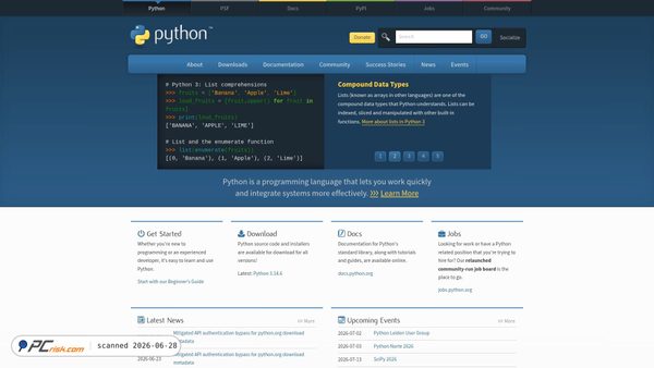 python.org screenshot