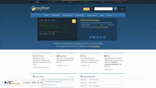 python.org screenshot