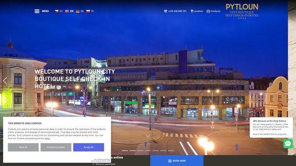 pytlouncityboutiquehotel.cz screenshot