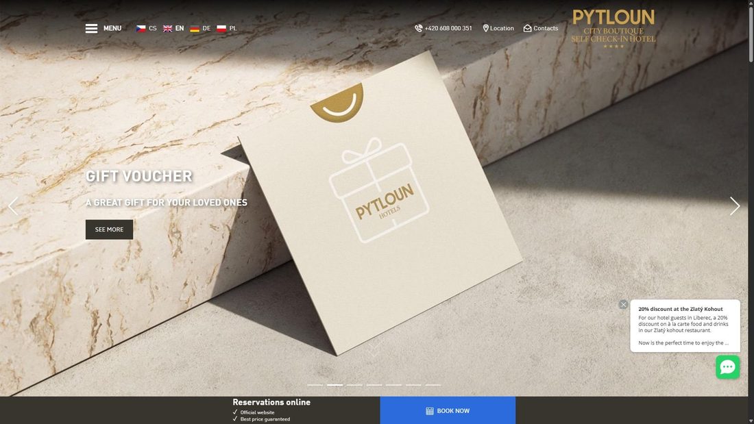 Screenshot di pytlouncityboutiquehotel.cz